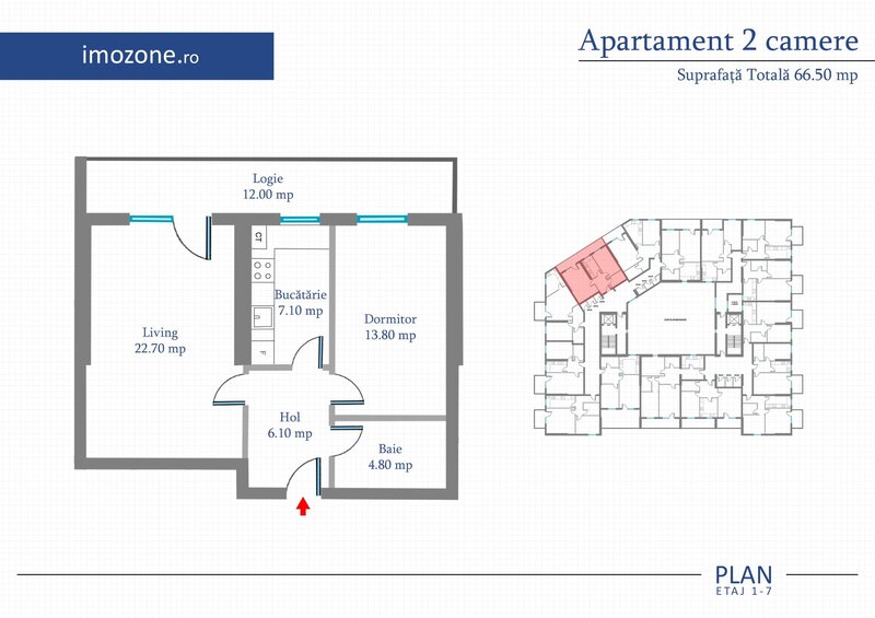 MUTARE IMEDIATA -2 Camere | 66.5 mp | Bloc Nou | Metrou langa bloc | Militari